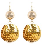 DISCO BALL SEQUIN AND PEARL EARRINGS