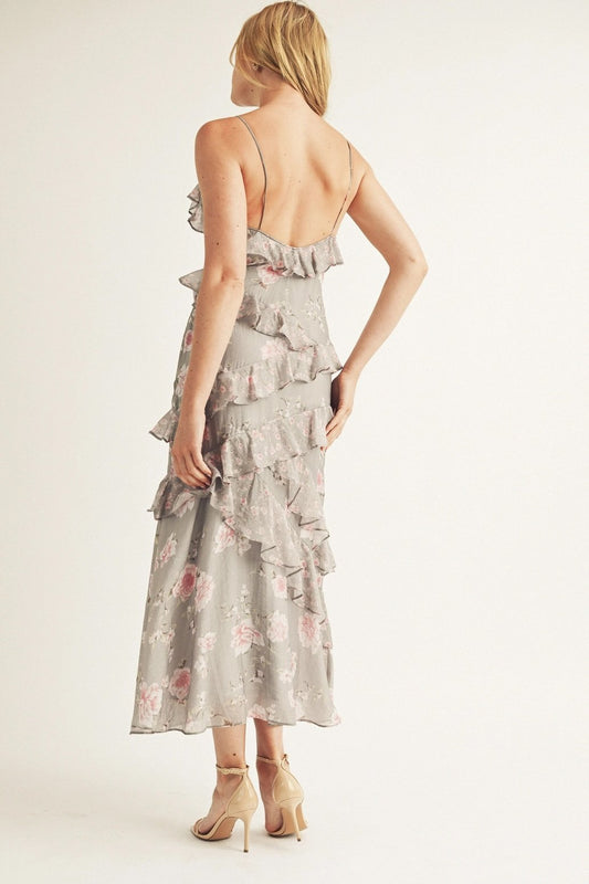 SERAFINA RUFFLED ASYMM DRESS