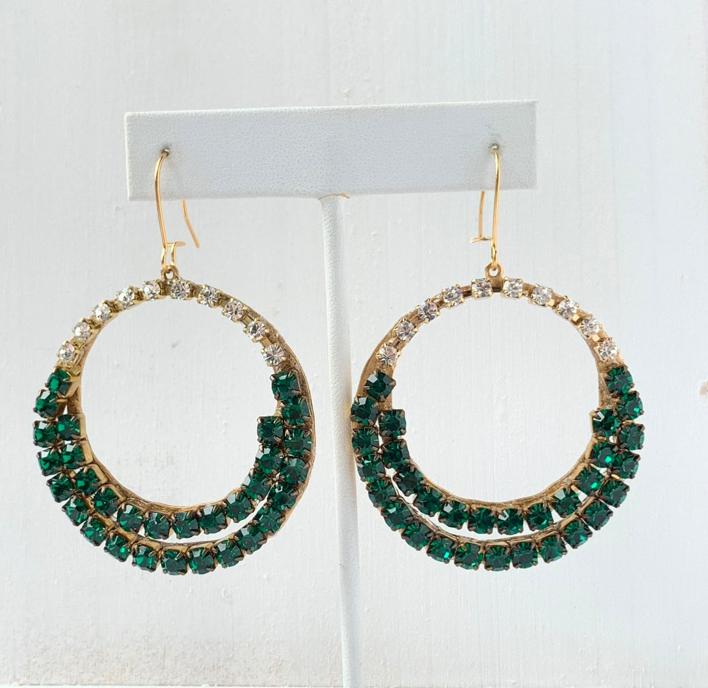 RHINESTONE HOOP EARRINGS