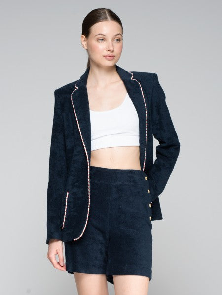 BLUE SAILOR SIDE BUTTON SHORTS