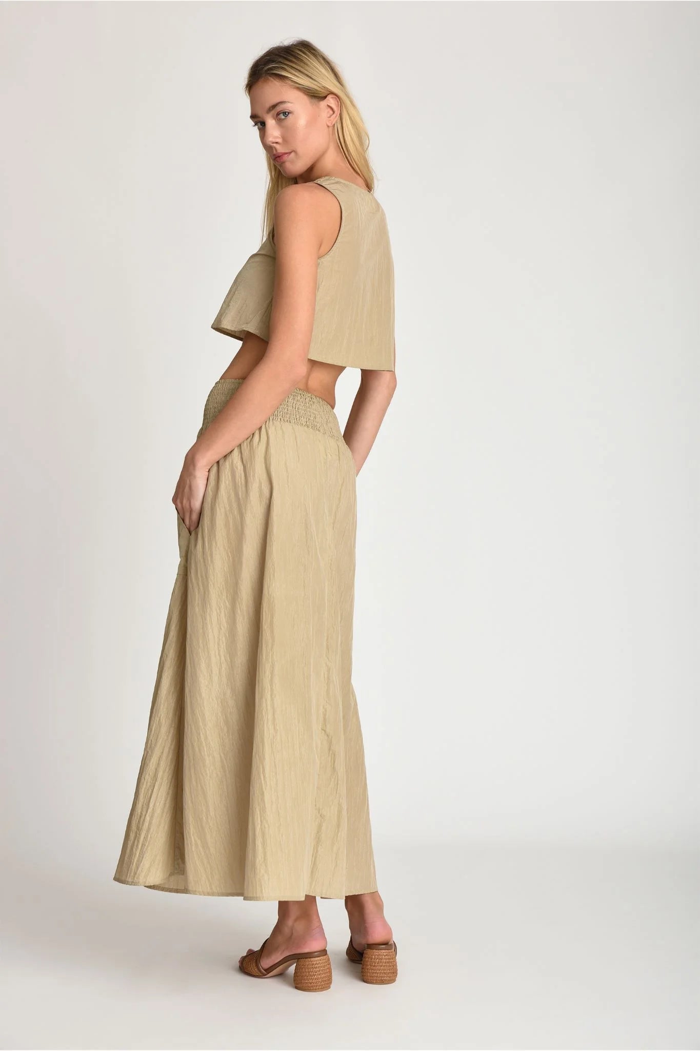 SATEEN PARACHUTE MAXI SKIRT
