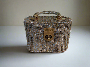 WOVEN COTTON BASKET BAG