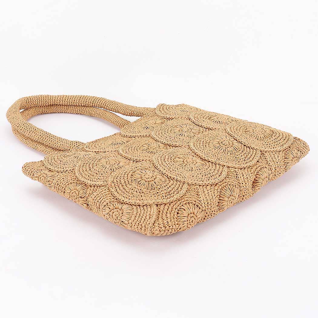 Scalloped Woven Tote Bag