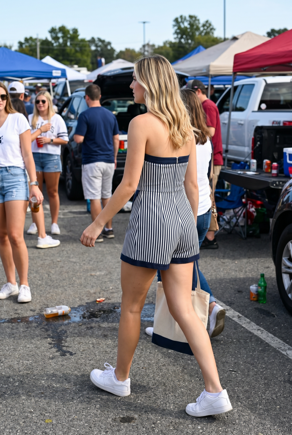 RA RA STRIPE ROMPER WITH SKORT