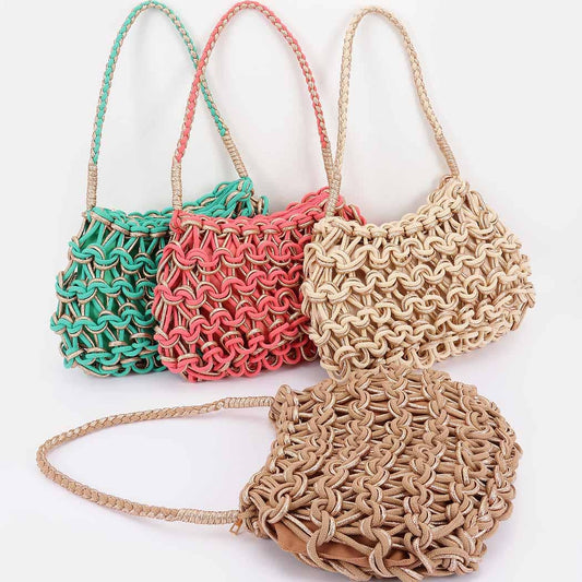 Handmade Metallic and Cotton Braided Handbag