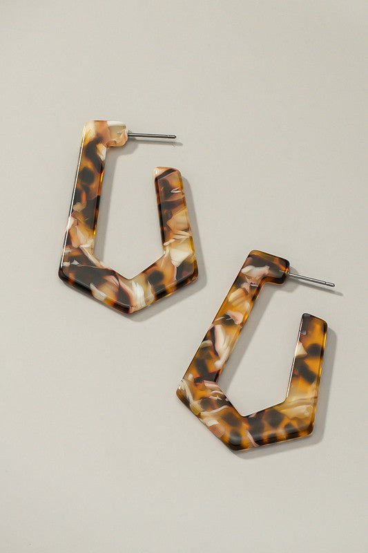 TORTOISE KITE HOOP EARRINGS