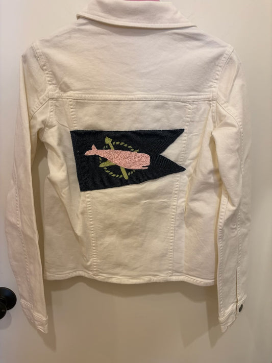 CUSTOM NANTUCKET LOGO BEADED JEAN JACKET