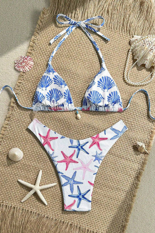 Starfish Print Bikini Set