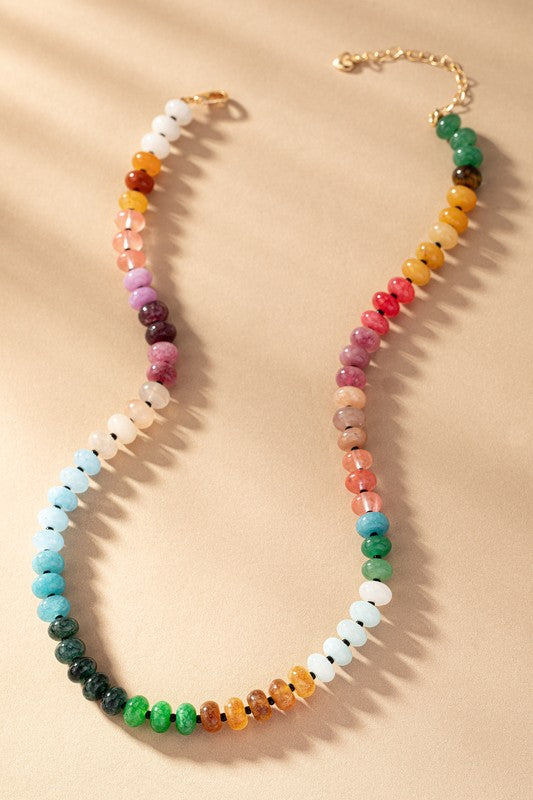 NEW COLORS AGATE BEADED NECKLACE