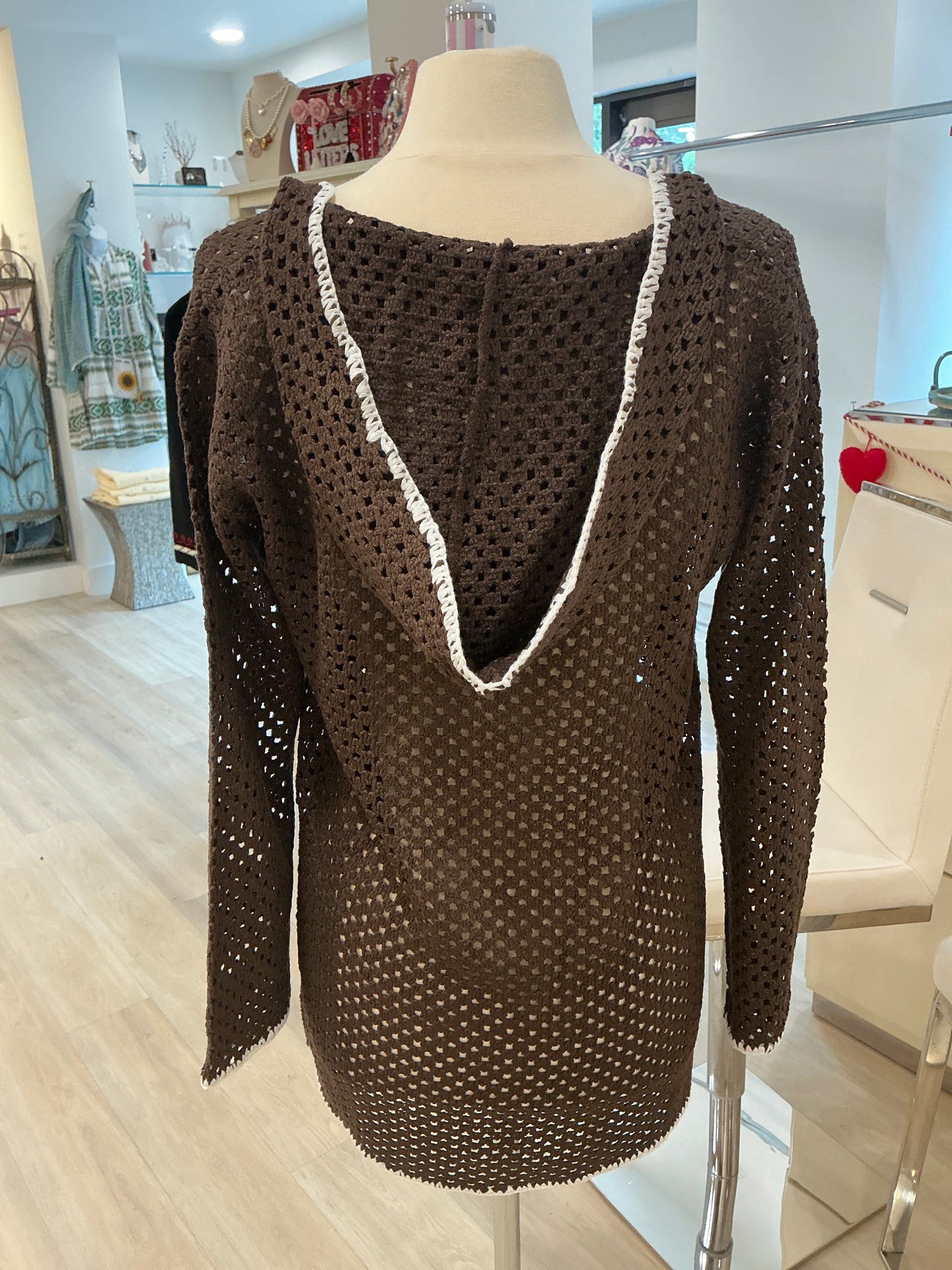 CHOCOLATE CROCHET COVER-UP