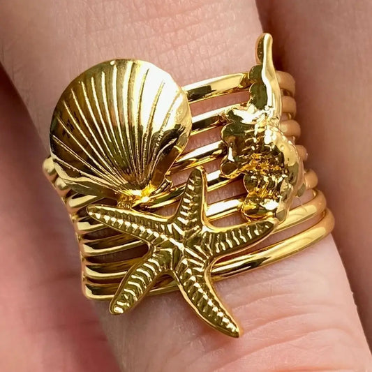 SHELLY STACKED RING