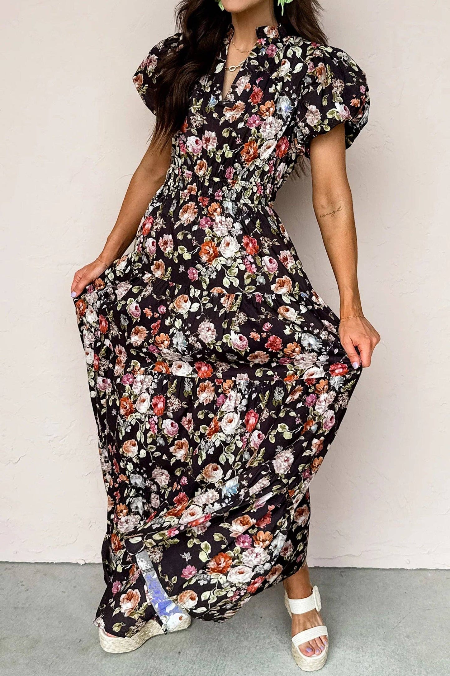 TILLY BLACK FLORAL DRESS
