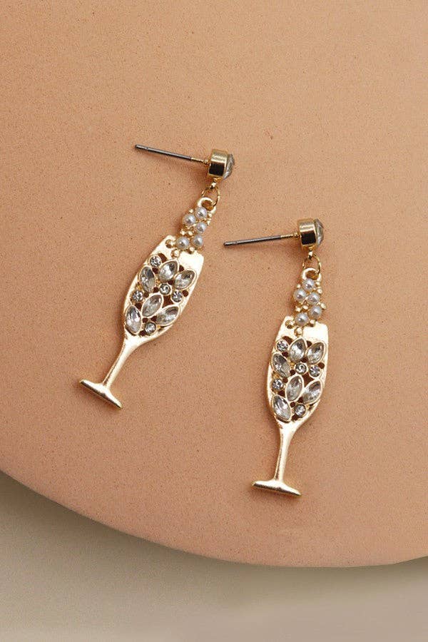 BUBBLE CHAMPAIGN GLASS EARRINGS