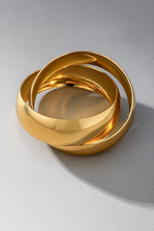 CHUNKY INTERLOCKED BANGLE SET