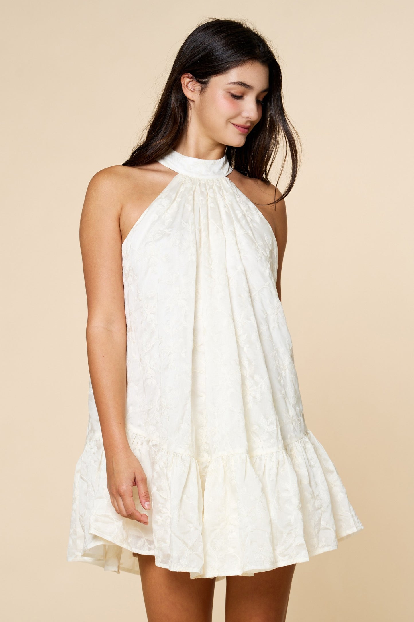 CYNDEE RUFFLED SWING DRESS
