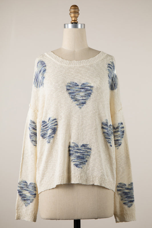 VIVIAN TIE DYE HEART SWEATER