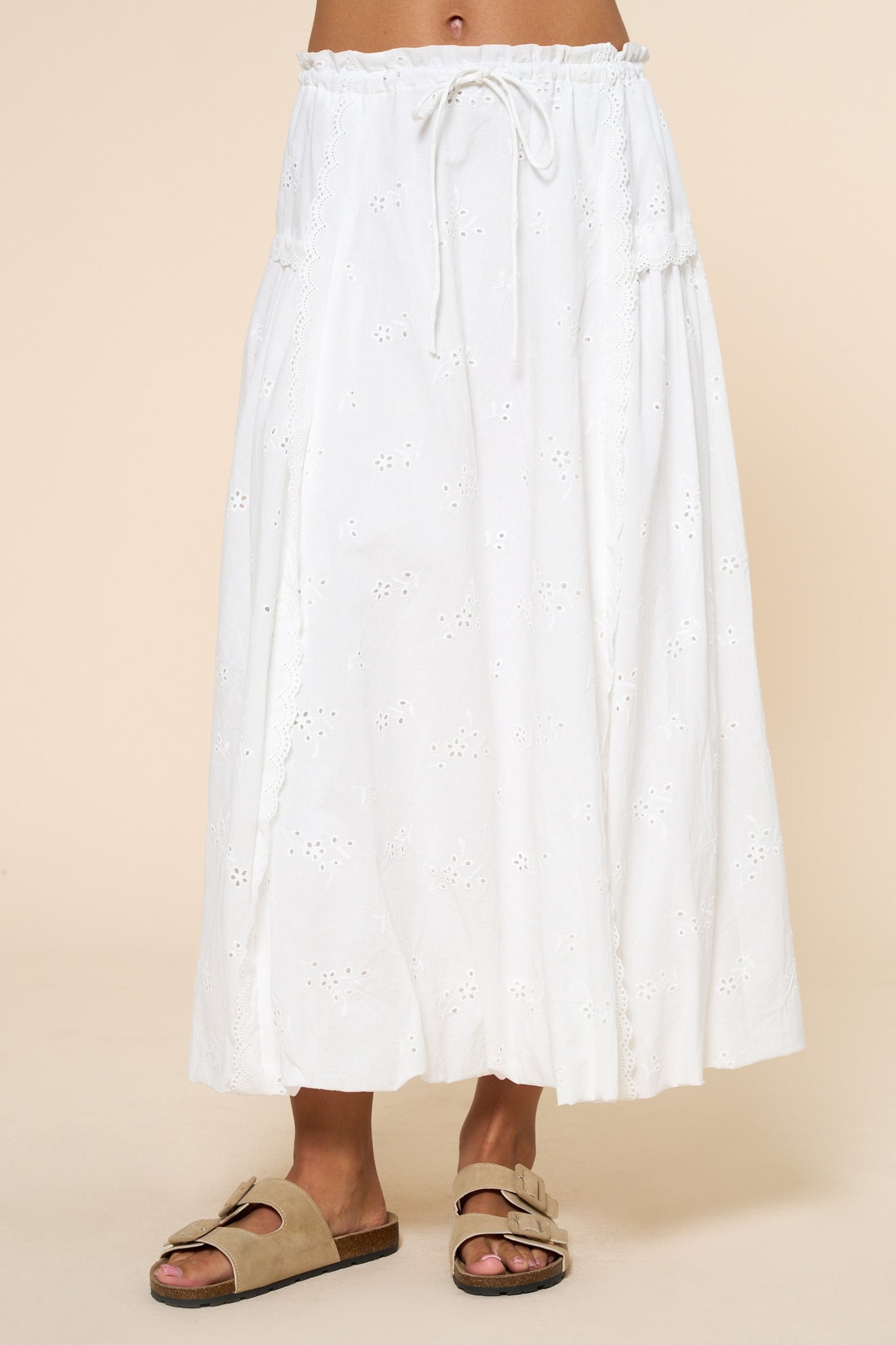 CORINNE EYELET MAXI SKIRT