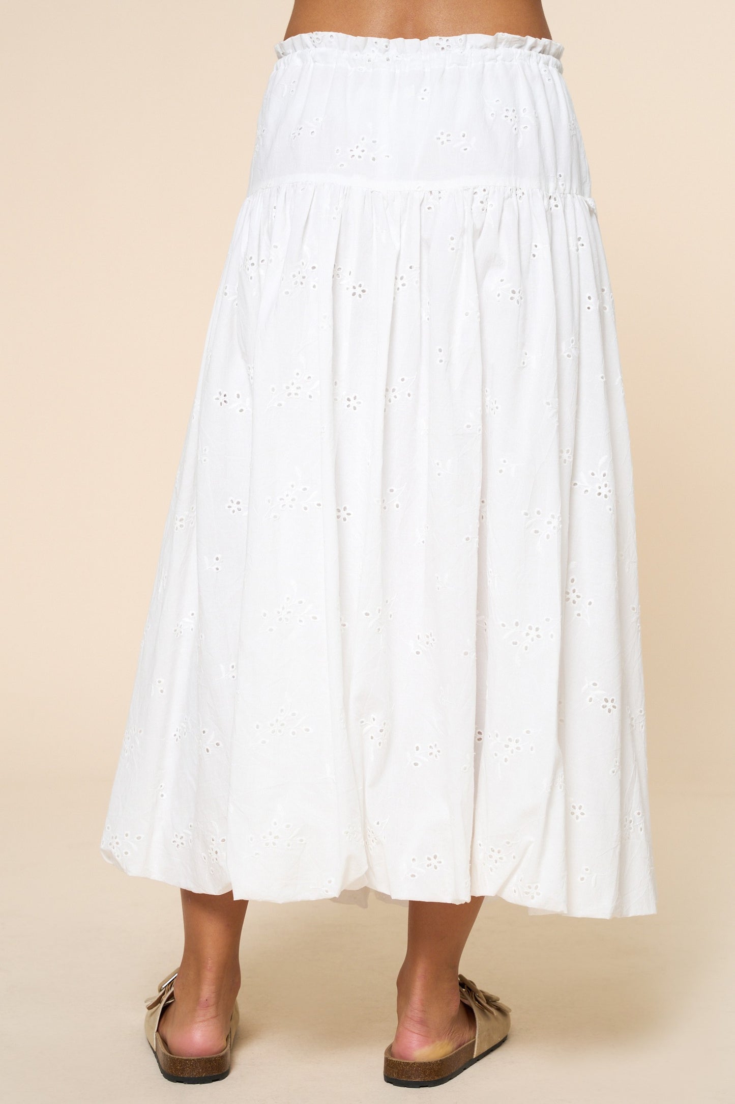 CORINNE EYELET MAXI SKIRT