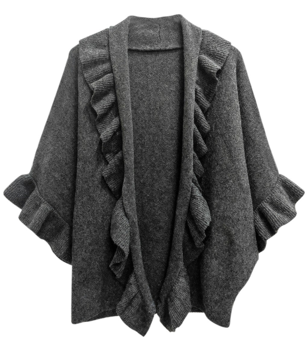 BECCA'S SOFT KNIT RUFFLE CARDIGAN