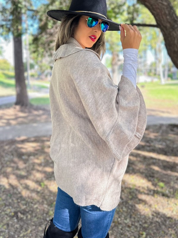 BECCA'S SOFT KNIT RUFFLE CARDIGAN