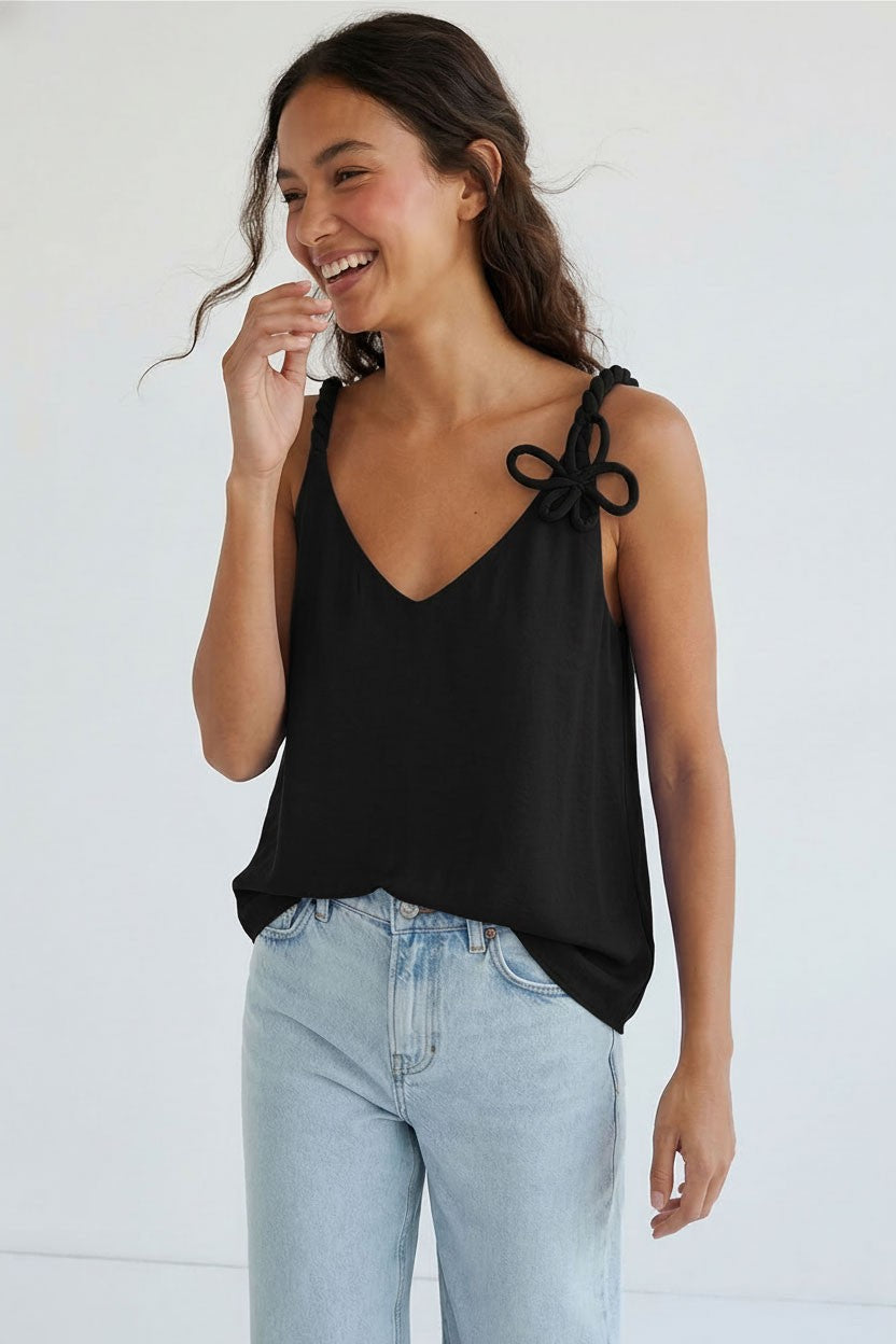 ABBY TWISTED FLOWERET TANK TOP