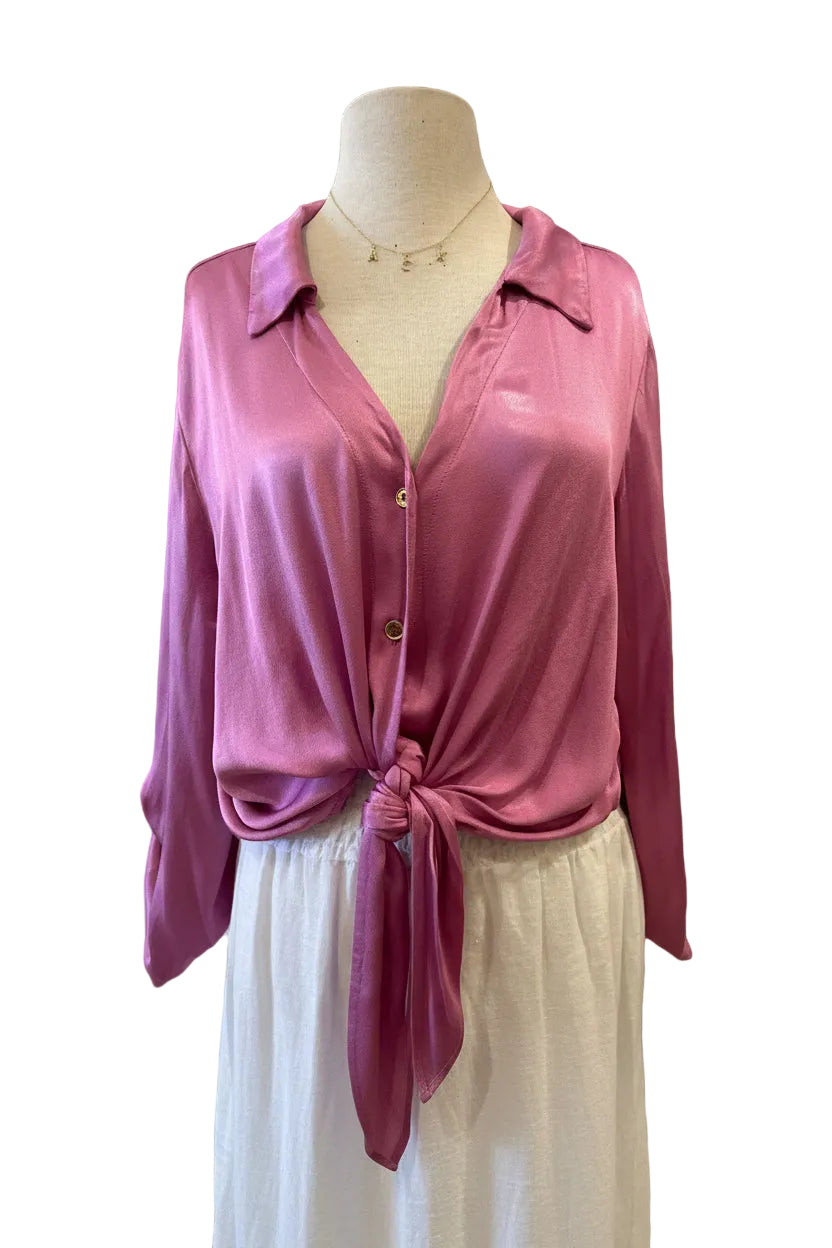 SATIN TIE TOP