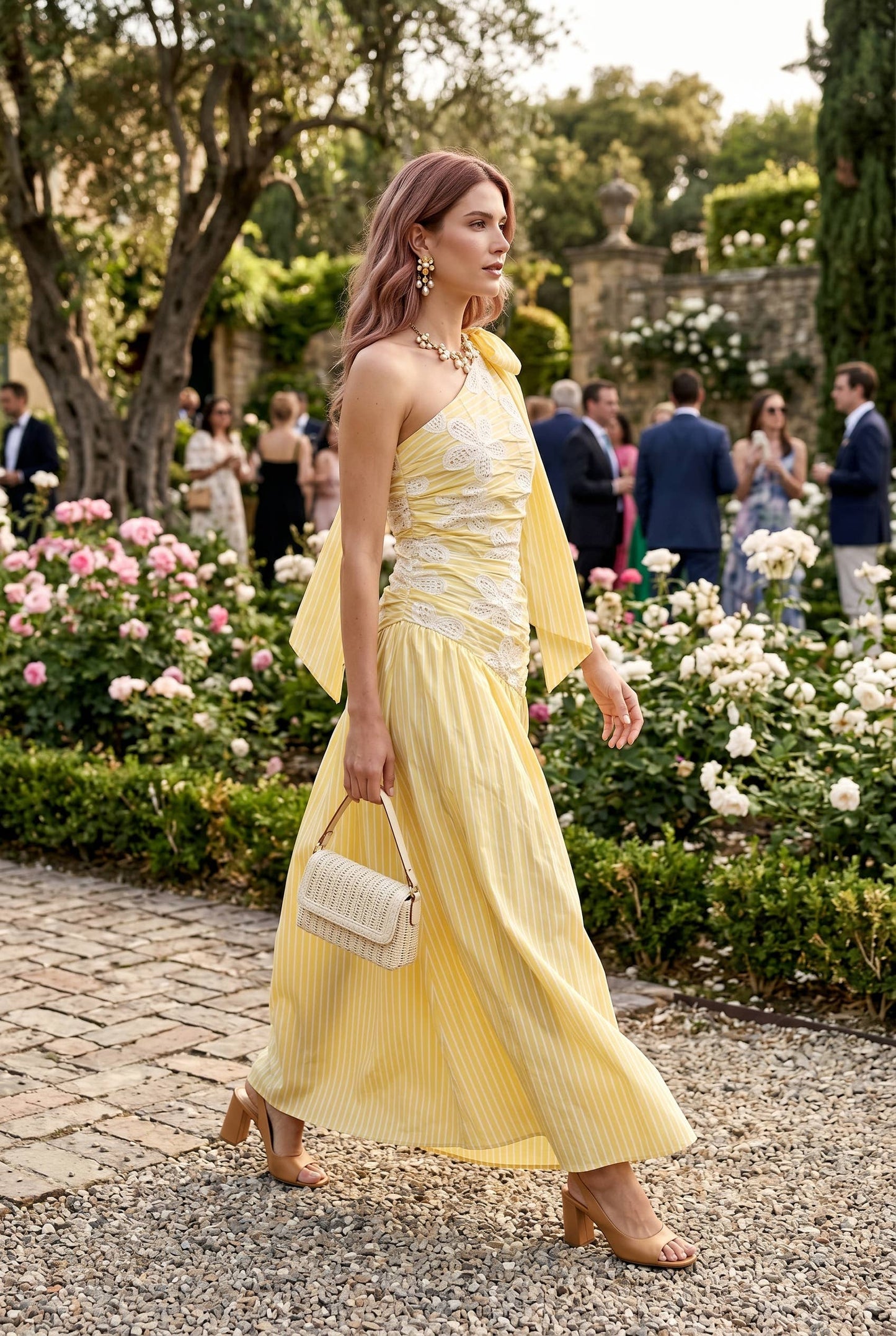 SUNRISE ONE SHOULDER LACE DRESS