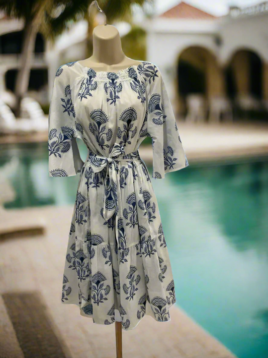 ELIZABETH'S BLUE BLOCK DRESS