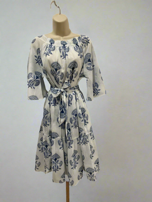 ELIZABETH'S BLUE BLOCK DRESS