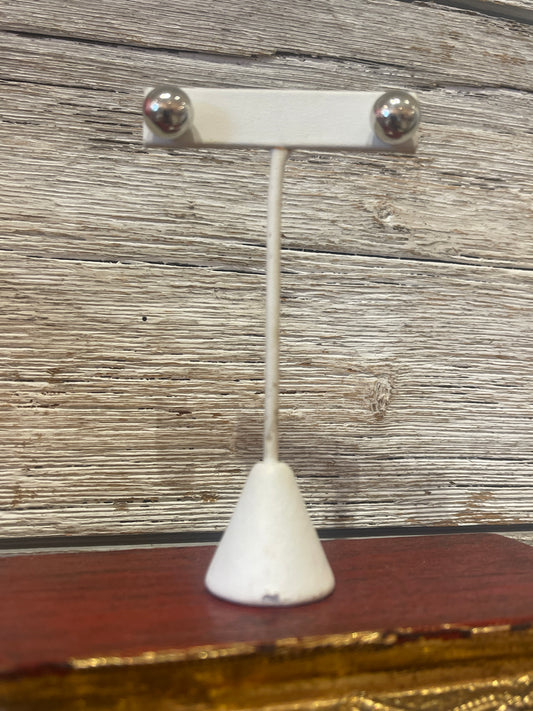 SILVER BALL STUD EARRINGS