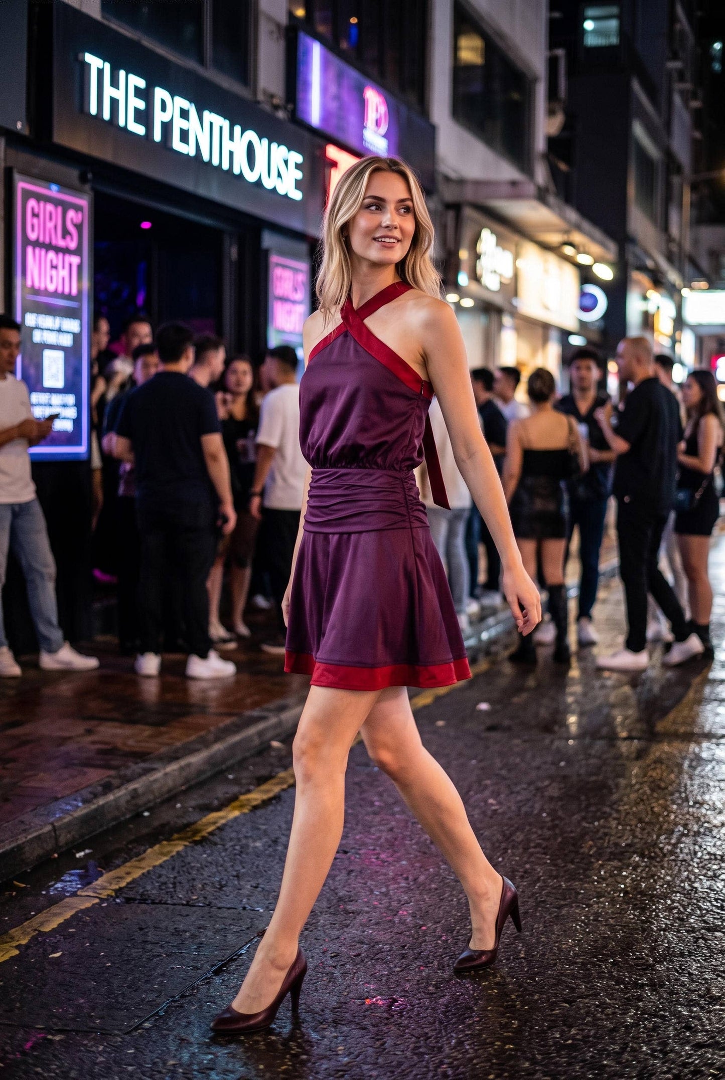 SATIN FRENCH MOULIN DRESS