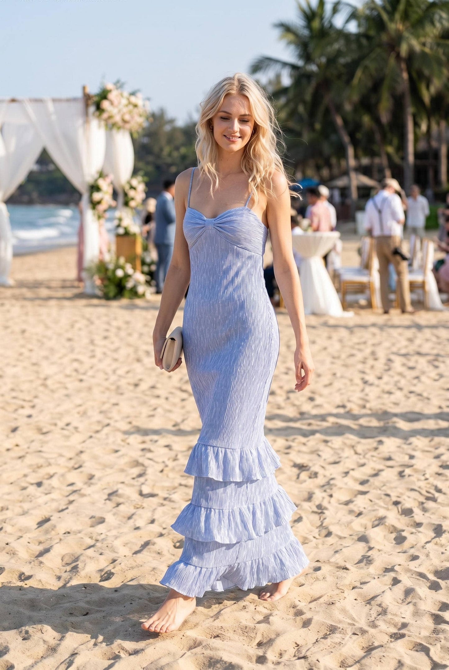 CRINKLE PLISSé  MAXI DRESS