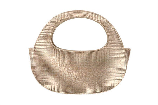 Half Moon Rhinestone Evening Hand Bag