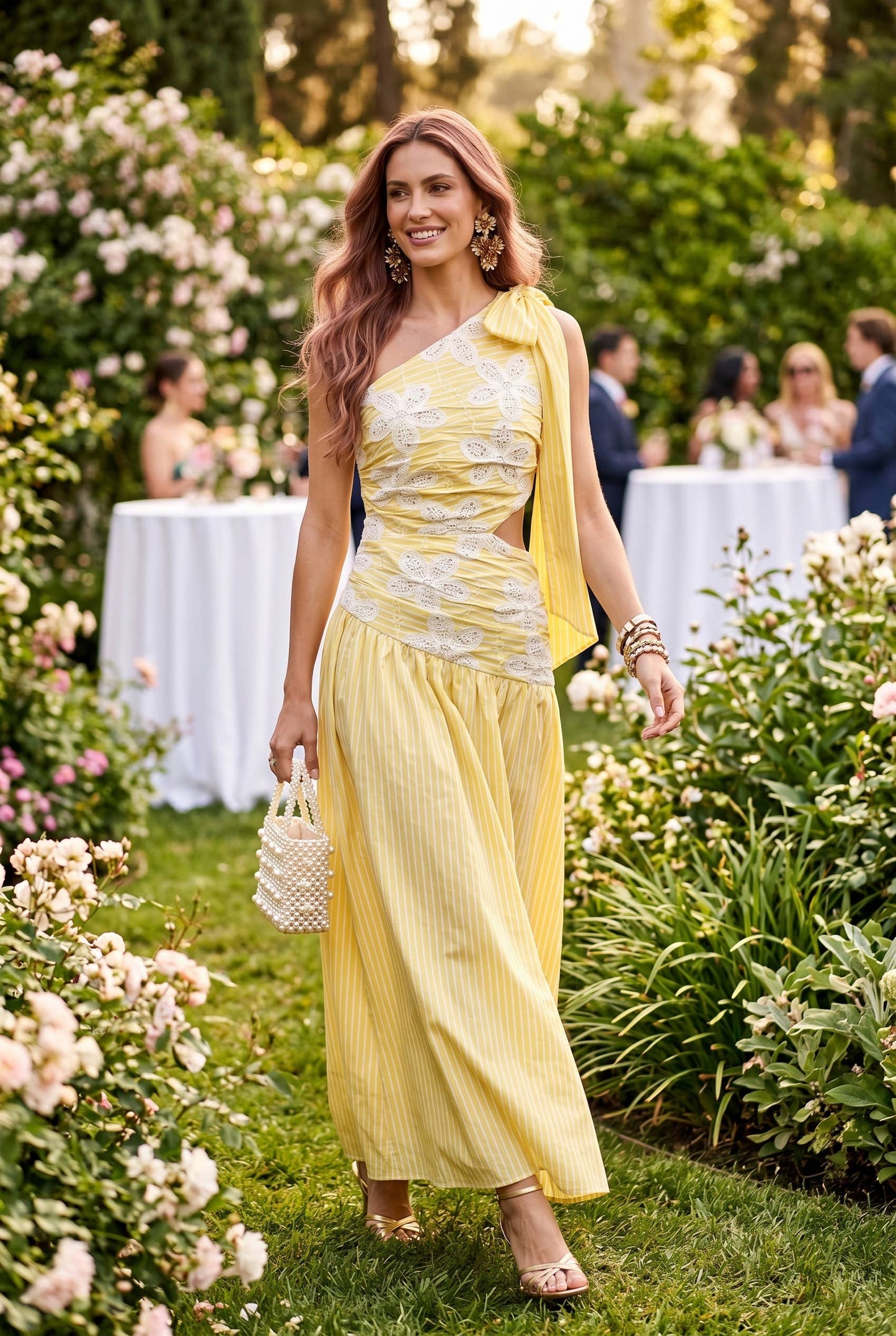 SUNRISE ONE SHOULDER LACE DRESS