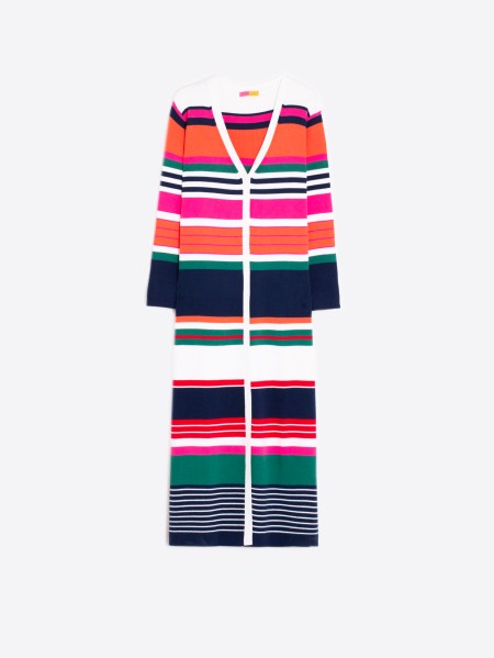 SEREN KNIT STRIPED CARDIGAN DRESS