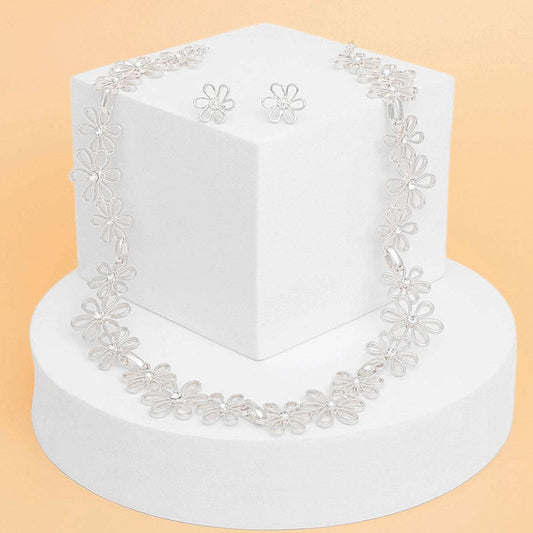 Open Flower Chain Necklace