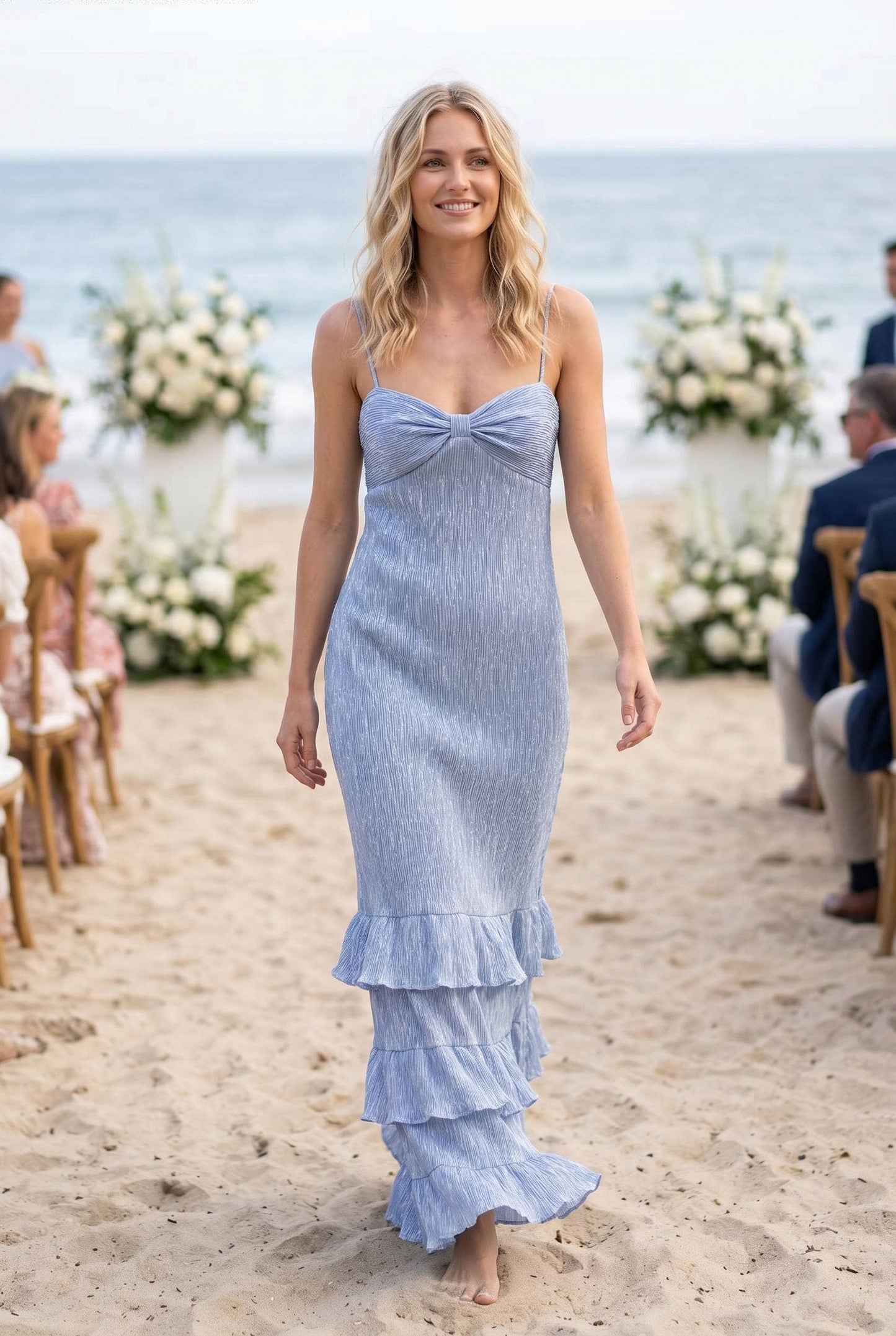 CRINKLE PLISSé  MAXI DRESS