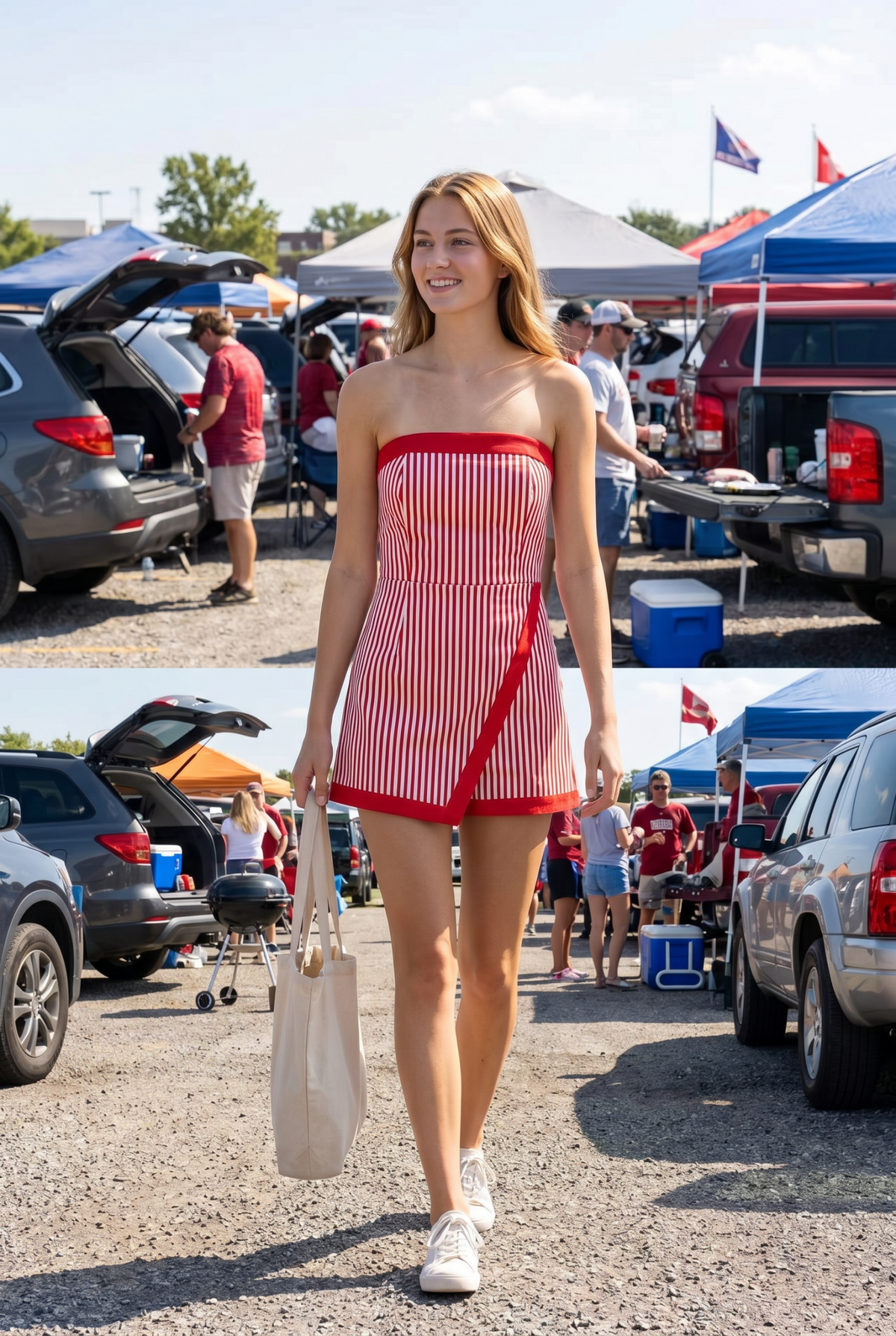 RA RA STRIPE ROMPER WITH SKORT