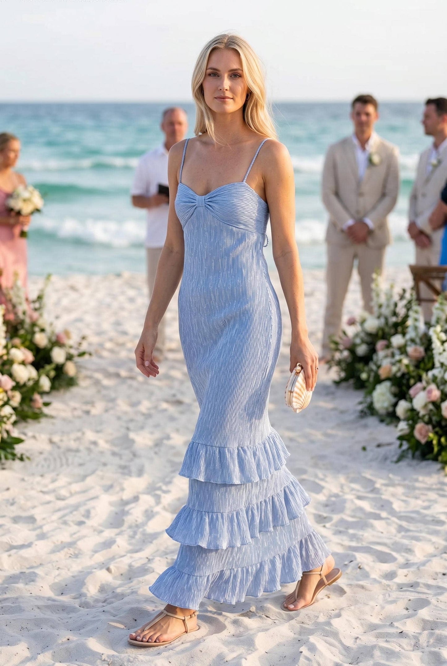 CRINKLE PLISSé  MAXI DRESS