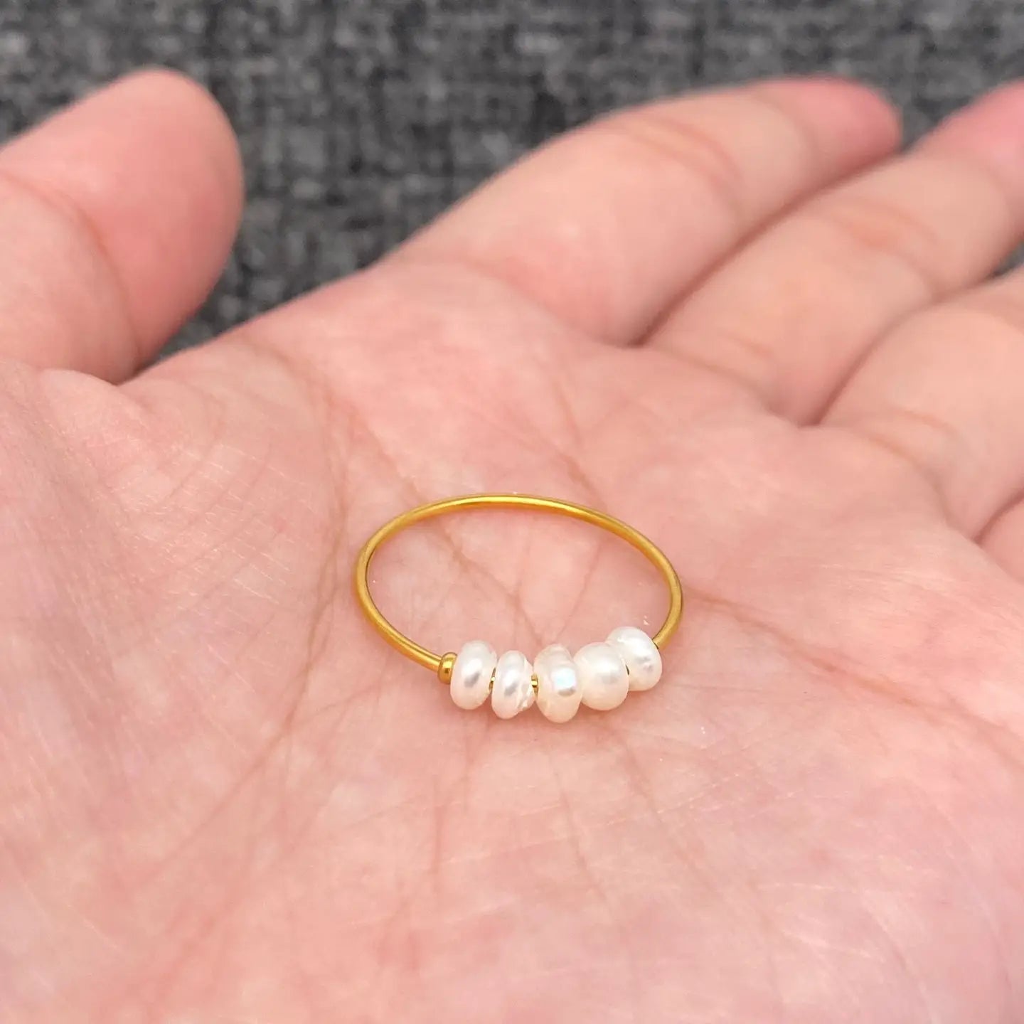 BEADED PEARL RING