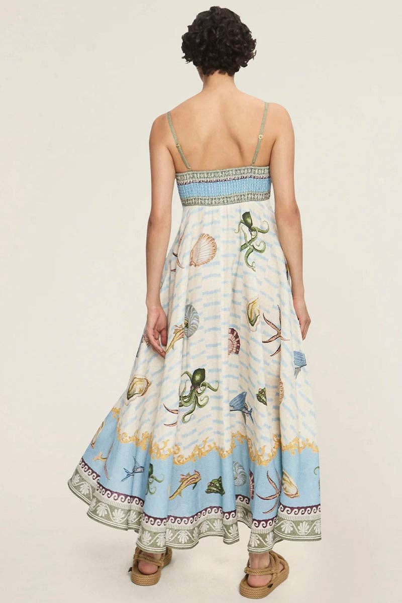 Colorful Pattern Sleeveless Maxi Dress