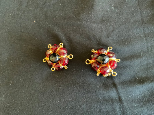 RUBY CLUSTERED CLIP ON EARRINGS