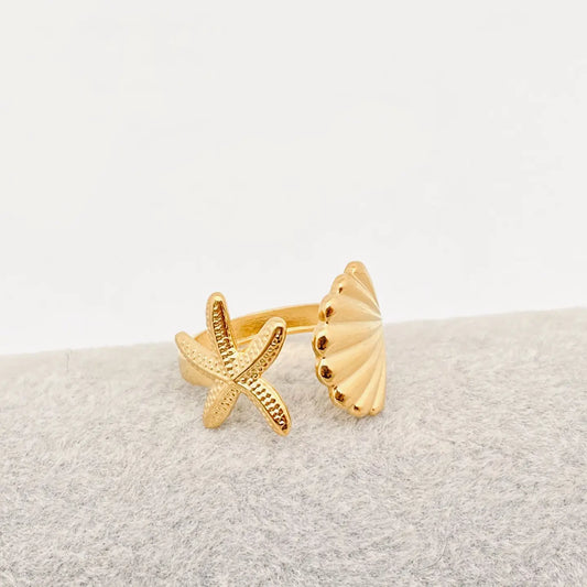 STARFISH AND SCALLOP RING