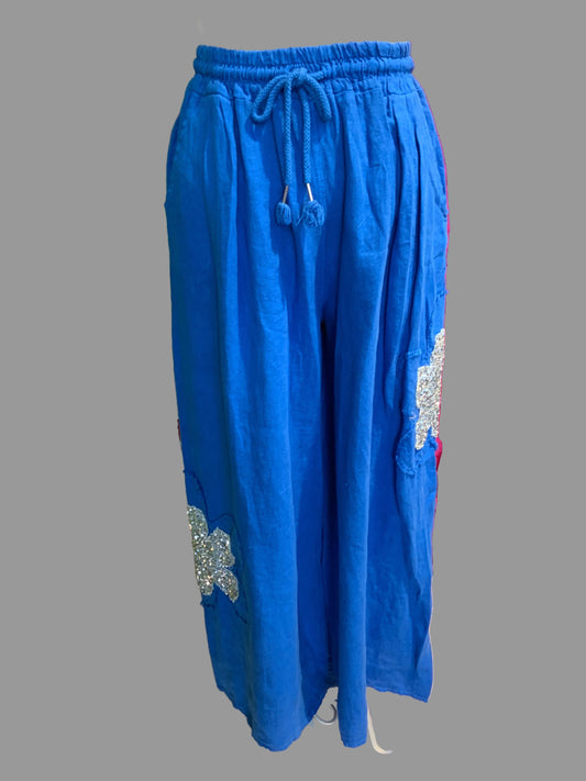 SANREMO FLORAL LINEN PANTS