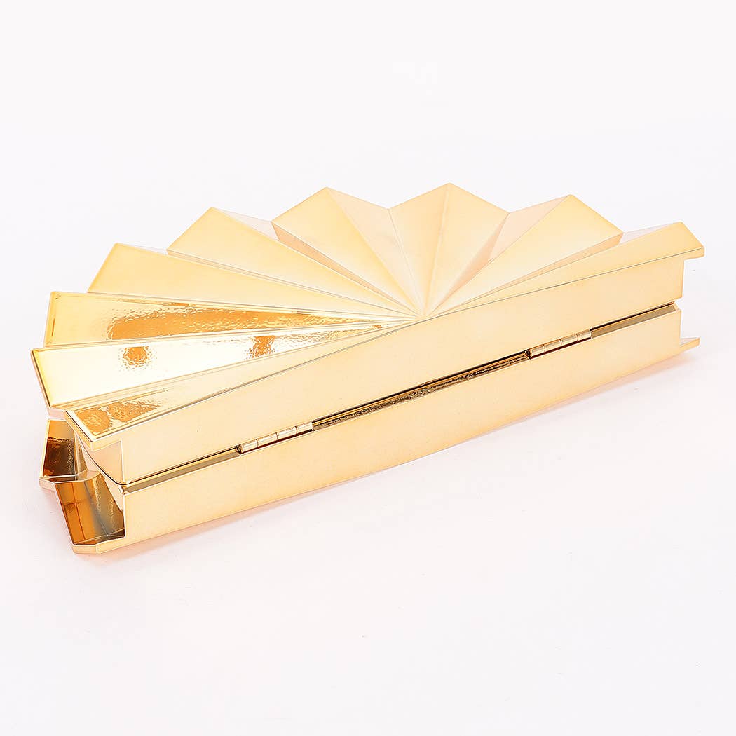 Metallic Fan Acrylic Party Clutch