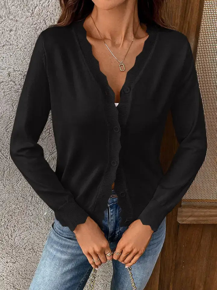 SCALLOP EDGE CARDIGAN