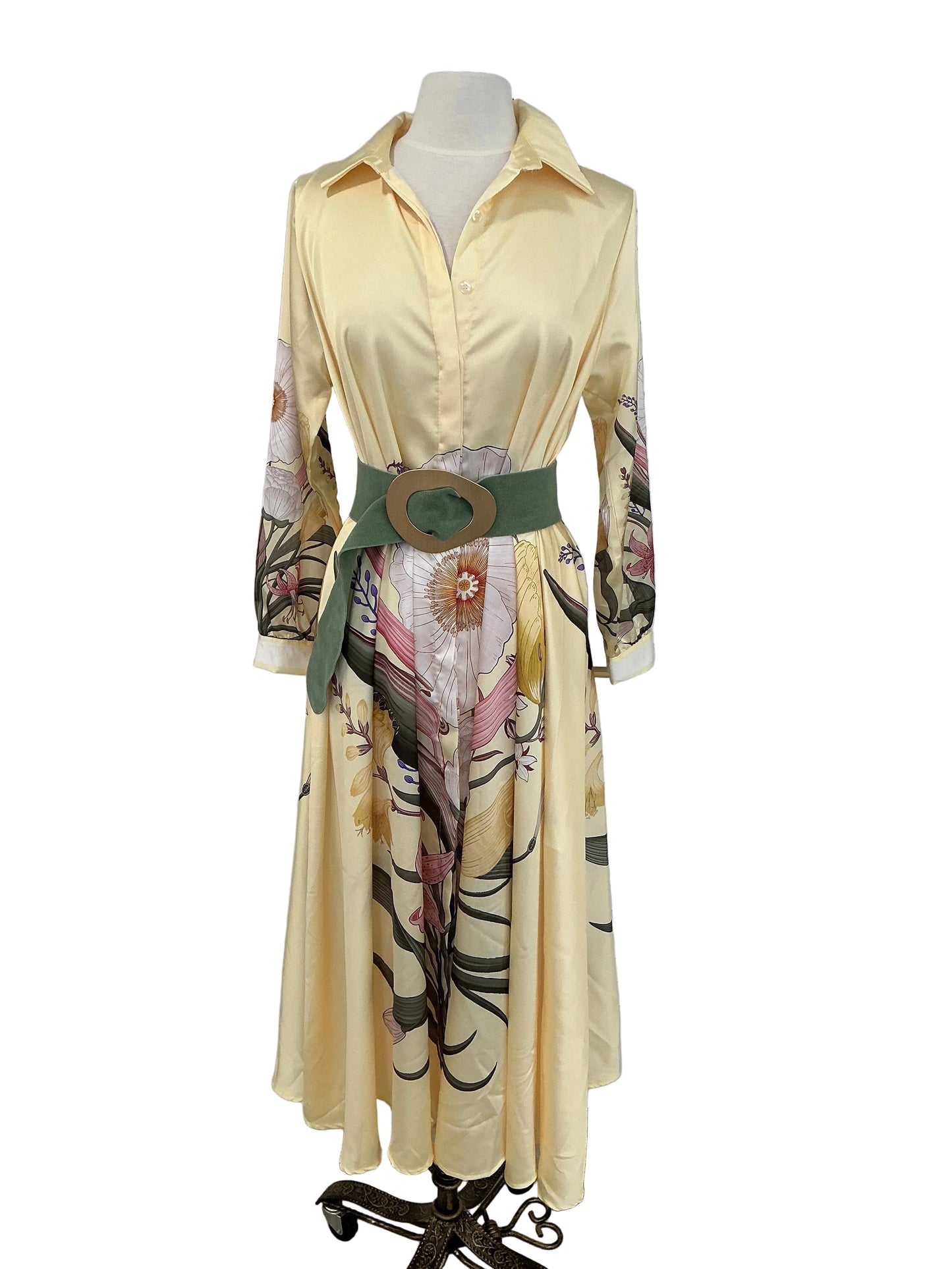 TAORMINA FLORAL BELTED DRESS