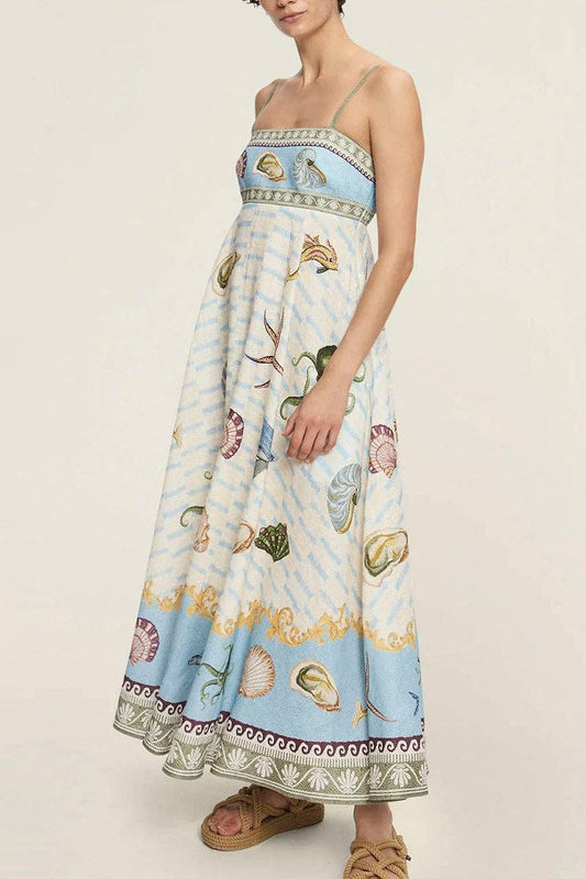 Colorful Pattern Sleeveless Maxi Dress