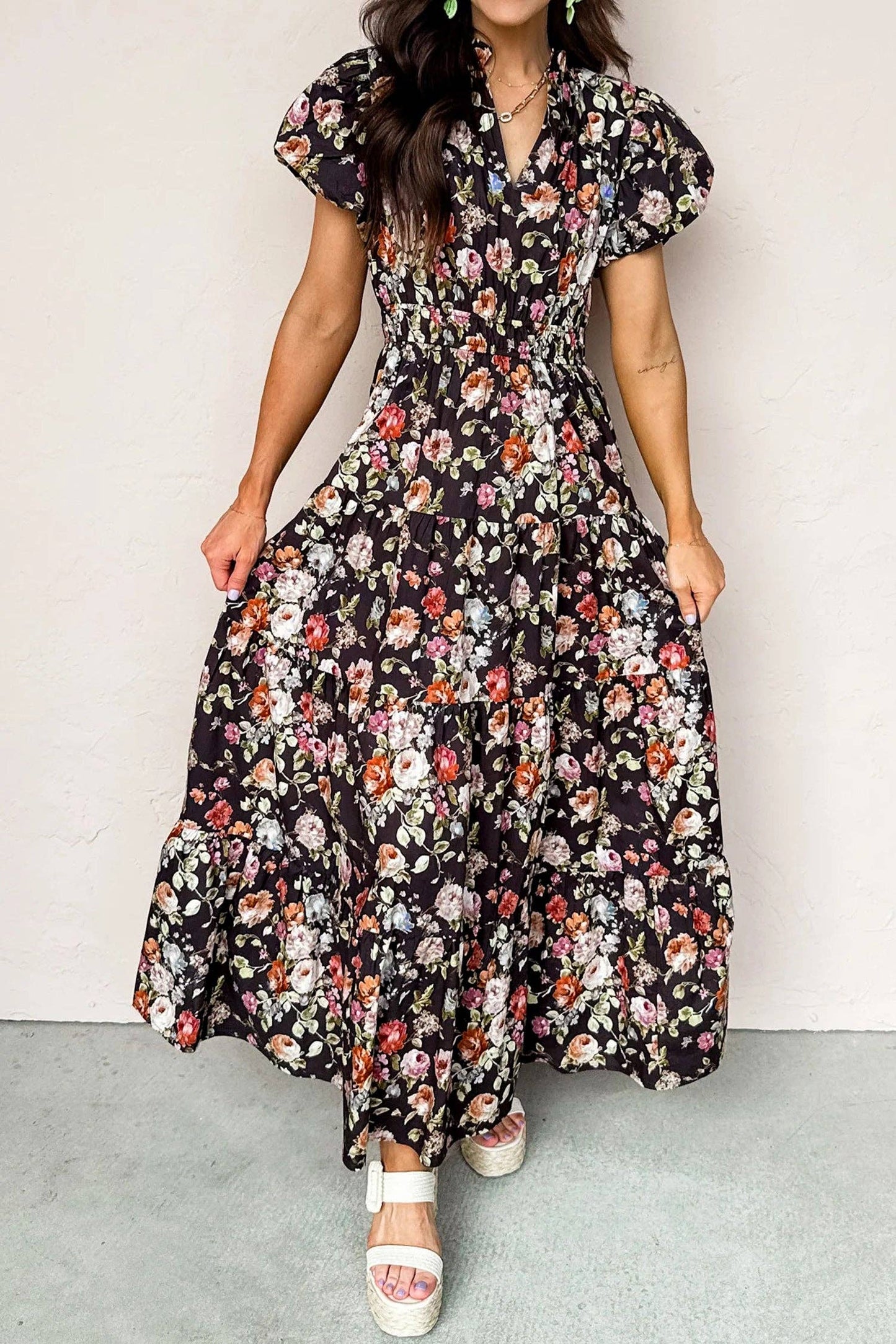TILLY BLACK FLORAL DRESS