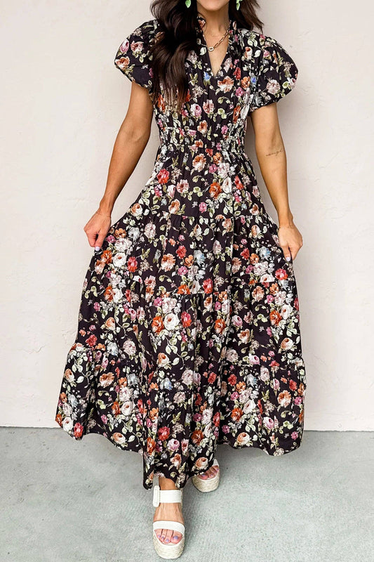 TILLY BLACK FLORAL DRESS